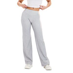 NWT Buffbunny Poshknit Wide Straight Leg Pant XL Tall Platinum Athleisure